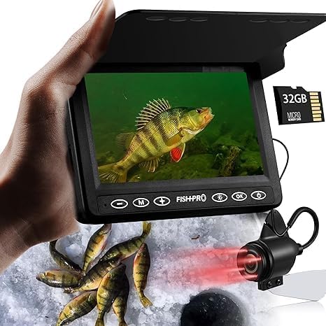 FishPRO DVR - Pocket Size 4.3'' Underwater Fishing Camera w/ DVR-32GB Card, 1000TVL