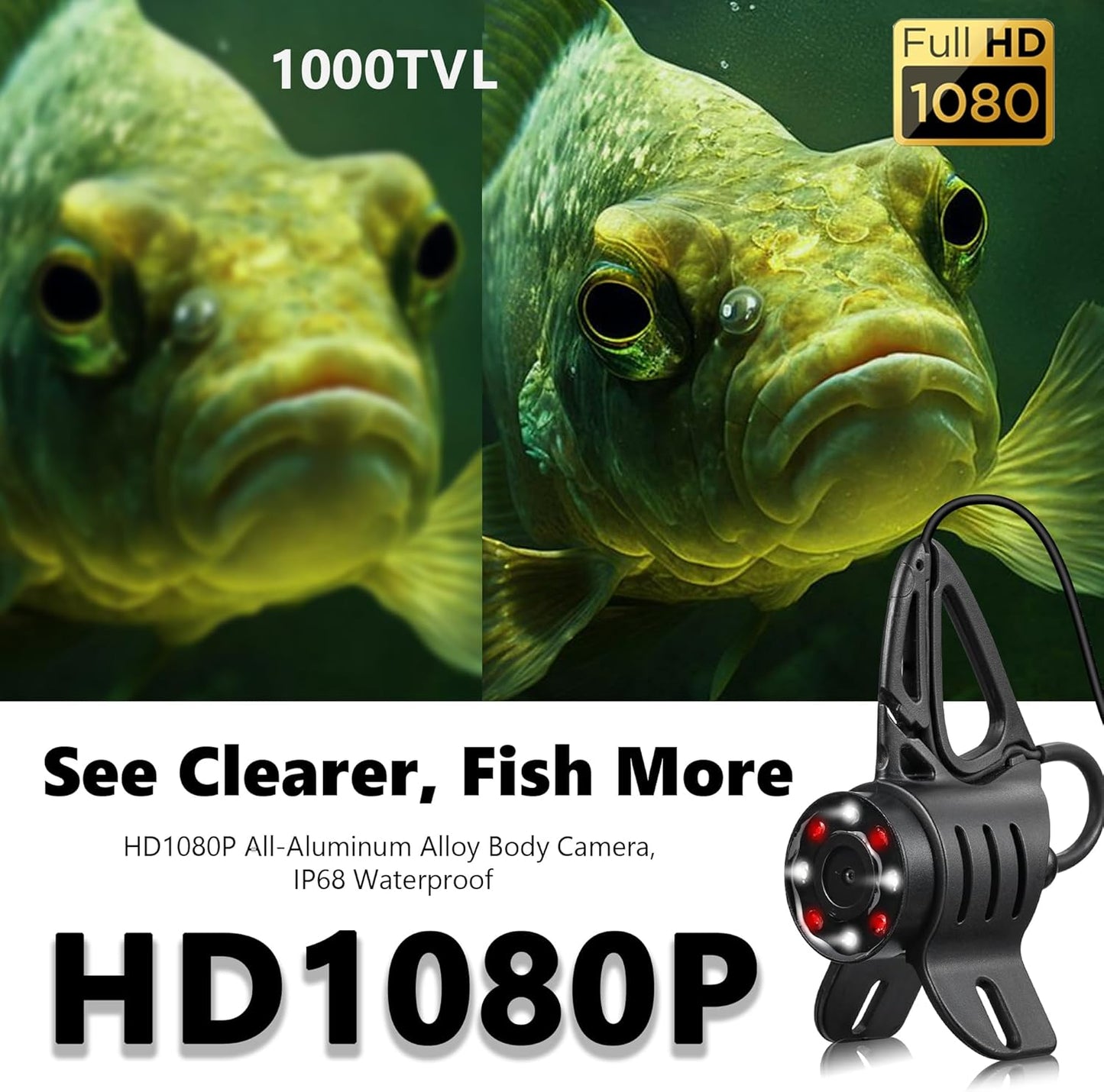 FishPRO DVR - 7'' HD 1080P Fishing Camera with 10,000 mAh Li-Battery