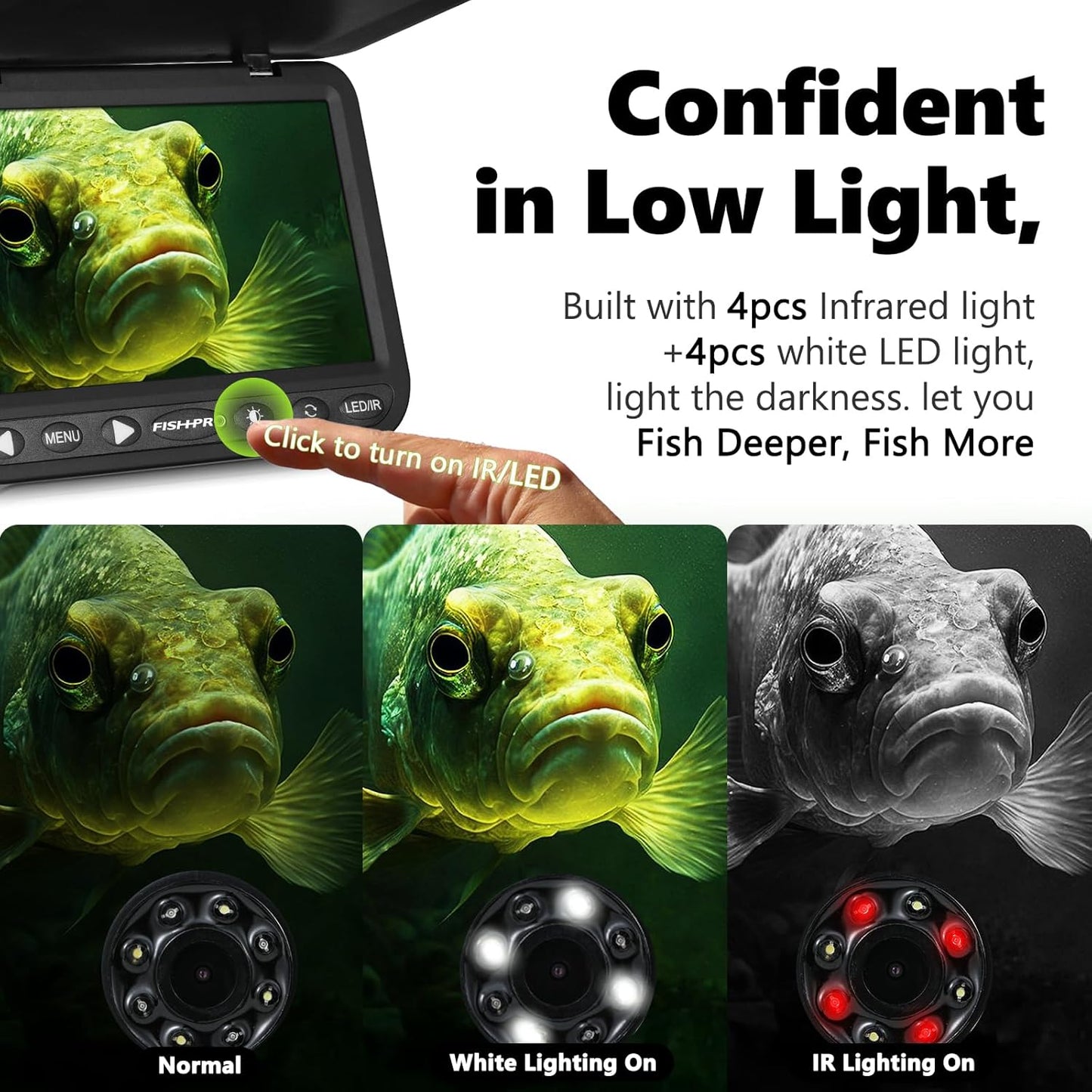 FishPRO DVR - 7'' HD 1080P Fishing Camera with 10,000 mAh Li-Battery